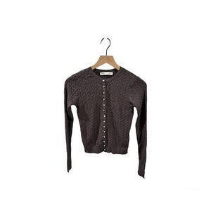 Zara Cardigan Knit Textured Gray Casual Sweater Size S